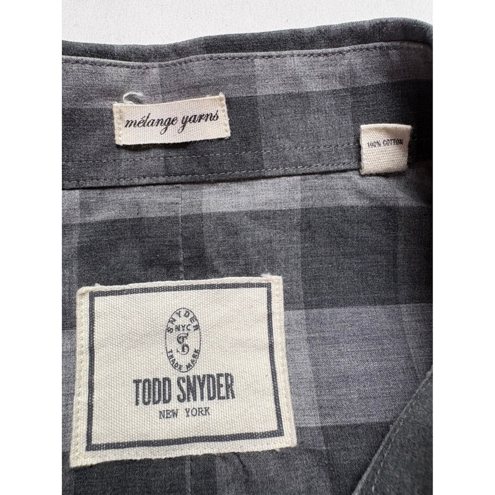 Todd Snyder Melange Button Up Shirt 16.5 34/35 L Buffalo Plaid Check Work Preppy - Picture 2 of 6